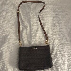 Michael Kors Brown Trisha Crossbody Bag with Gold Hardware